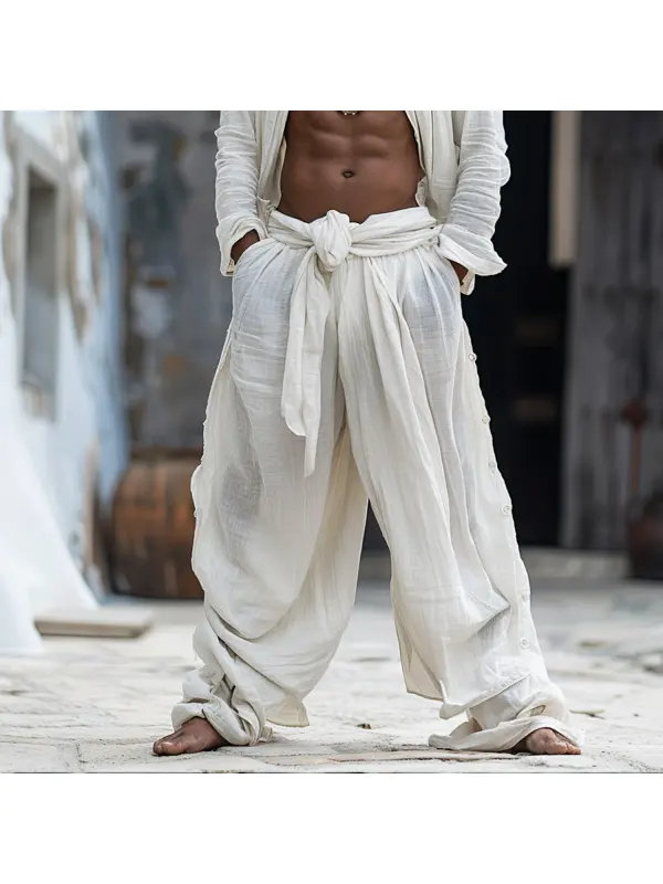 Men's Oversized Linen Casual Pants - Valiantlive.com 