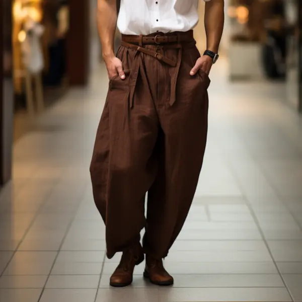Men's Oversized Breathable Loose Linen Casual Pants - Fineyoyo.com 