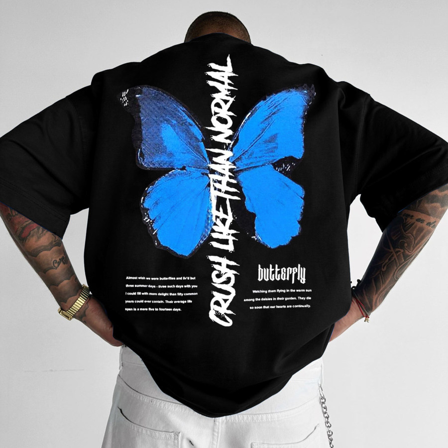 

Letter Butterfly Printed T-shirt