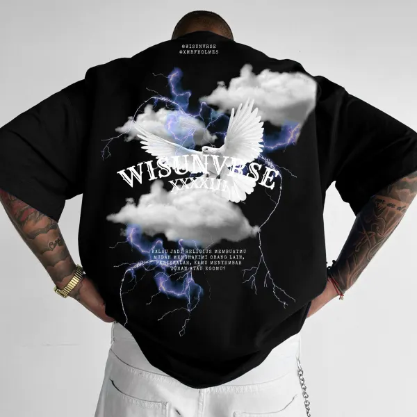 Peace Dove Lightning Letter Design T-shirt - Yiyistories.com 