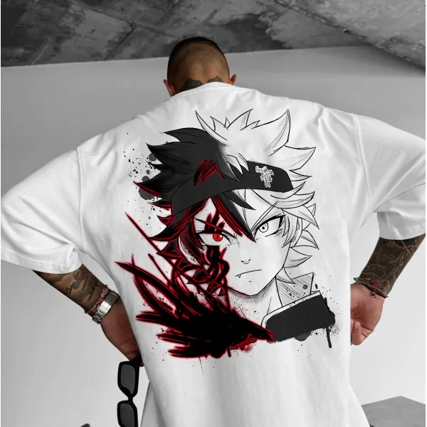 Unisex Casual Anime Print T-shirt Black Clover T-shirt - Yiyistories.com 