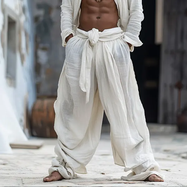 Men's Oversized Linen Casual Pants - Yiyistories.com 