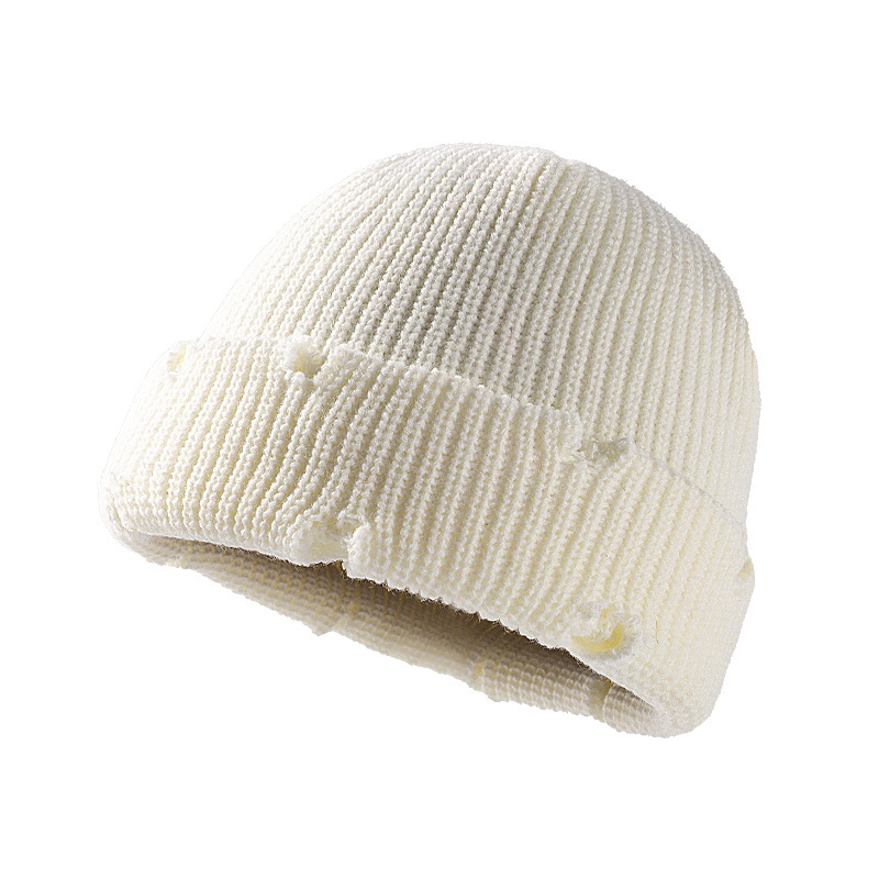 Men's & Women's Hip Hop Yuppie Frayed Knitted Melon Leather Hat