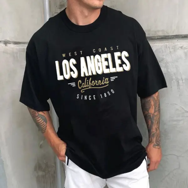 T-shirt Oversize Vintage Los Angeles Da Uomo - Faciway.com 