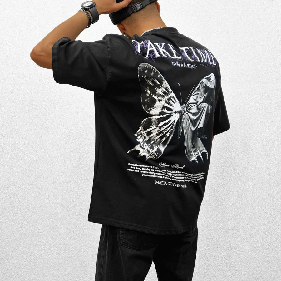 

Men's Oversized Butterfly Print T-Shirt
