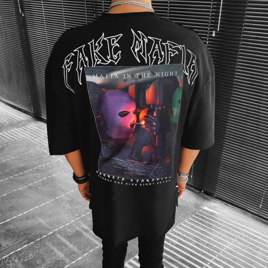 

Men's Oversized Fashion Print T-Shirt