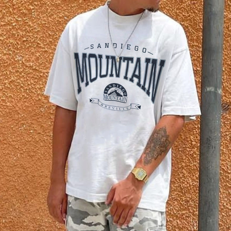 

Men's Vintage Mountain Print T-Shirt