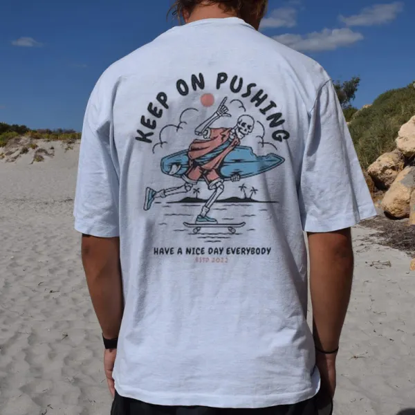 Summer Surf Retro Casual Tee - Faciway.com 
