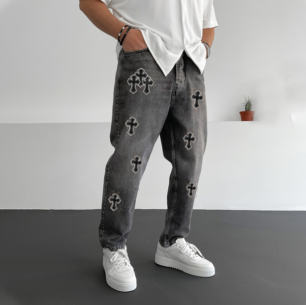 Men's Fashion Print Jeans