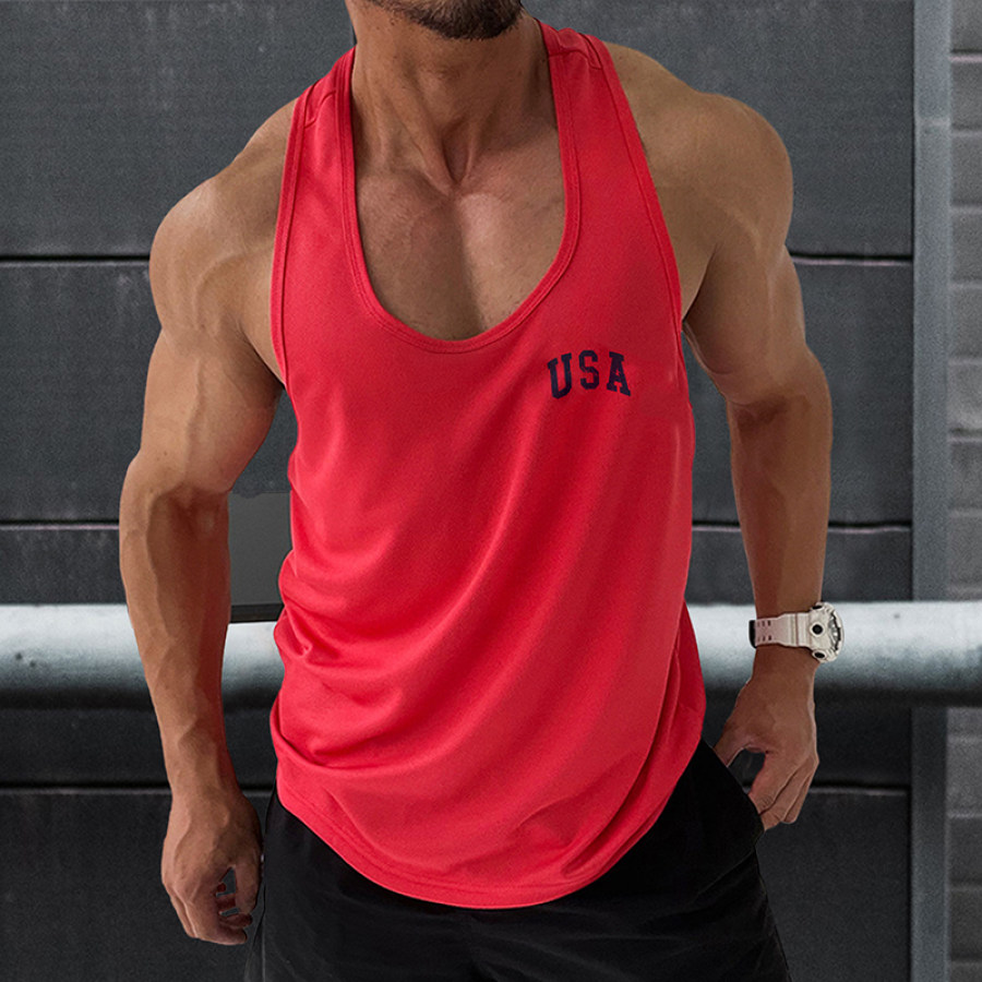 

Men's Solid Color Print Versatile Casual Tank Top