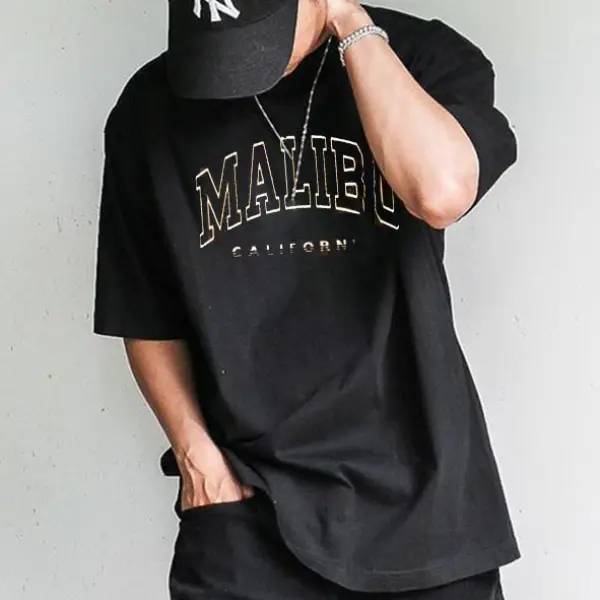 Men's Vintage Oversized Print T-Shirt - Faciway.com 