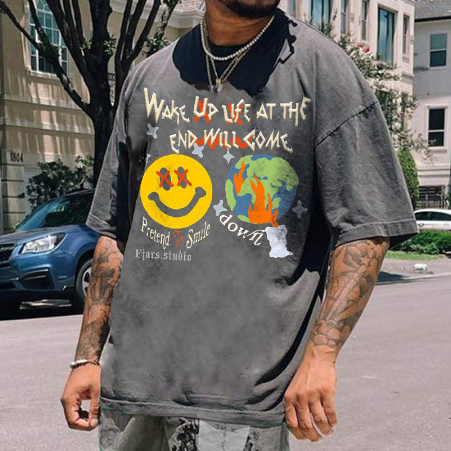 

Men's Street Oversized Vintage T-Shirt