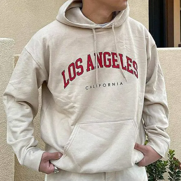 LA Print Hooded Sports Men's Sweatshirt - Villagenice.com 