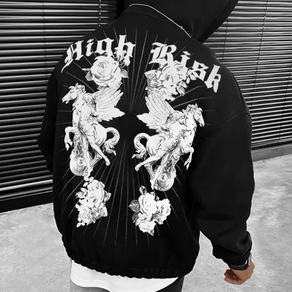 Men's Fashion Oversized Casual Print Sweatshirt Hoodie - Faciway.com 