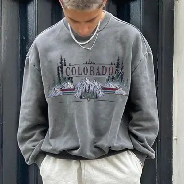 Lässiges Herren-Vintage-Sweatshirt Mit COLORADO-Print - Faciway.com 