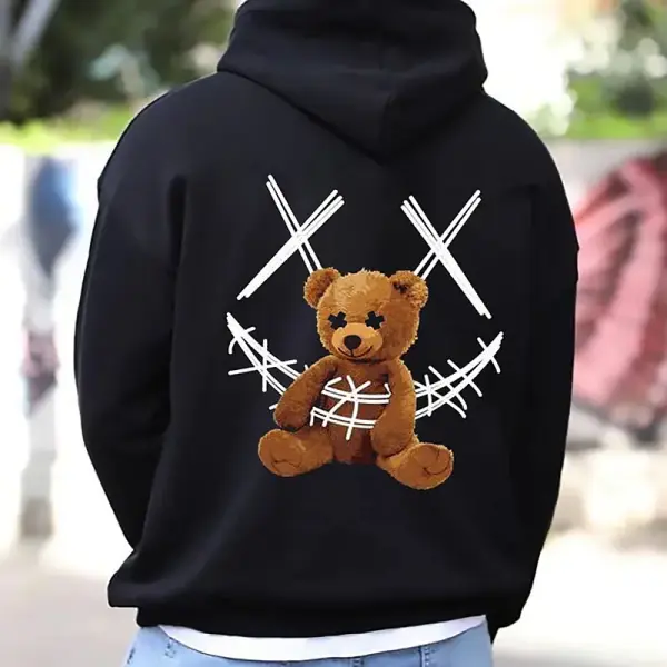 Men's Graphic Bear Print Streetwear Hoodies - Paleonice.com 