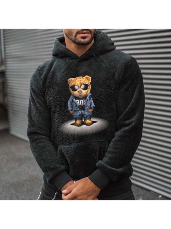 Men's Teddy Bear Lamb Wool Casual Hoodie