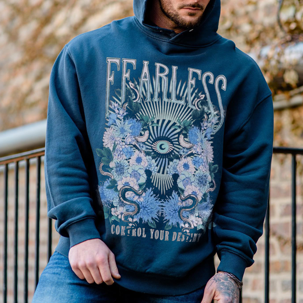 Printed Men's Casual Hooded Sweatshirt