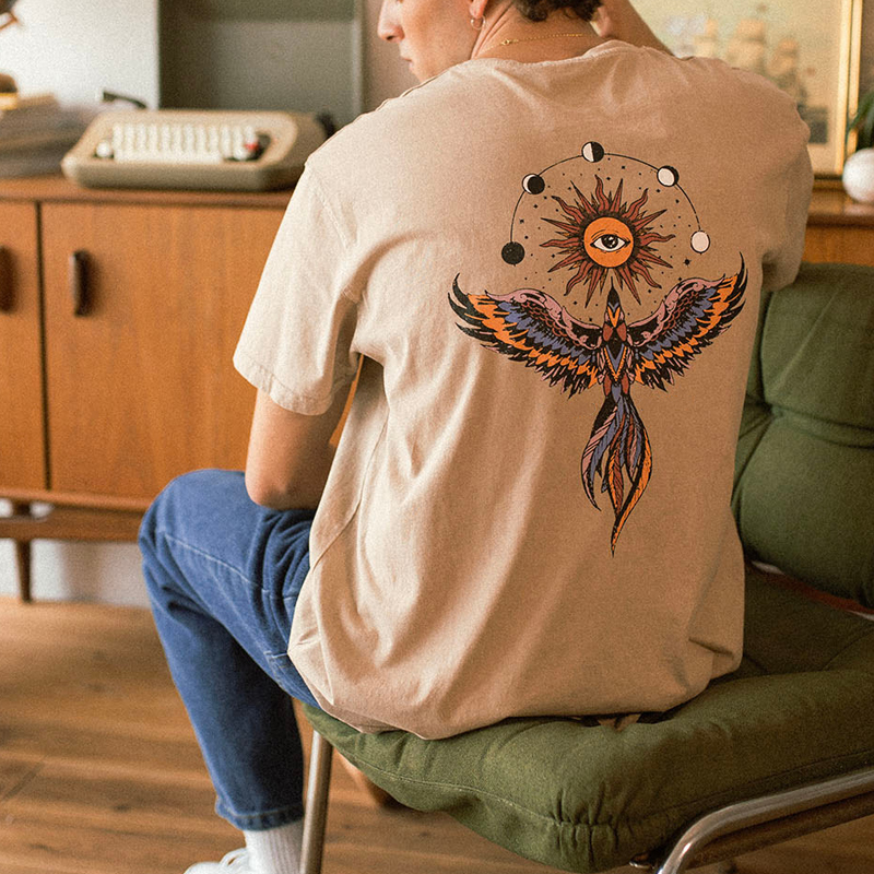 Phoenix Graphic Printed Mens Retro T shirt