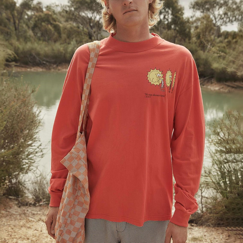 It's Sun Shower Time Mens Retro Surf Tee