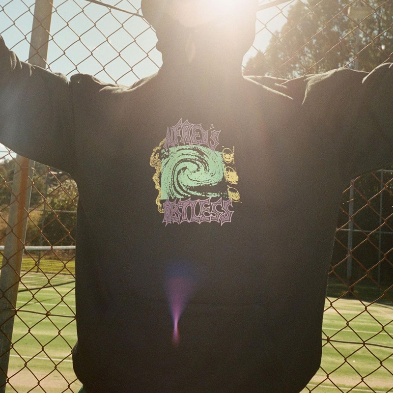 Mens Vintage Graphic Printed Surf Hoodie