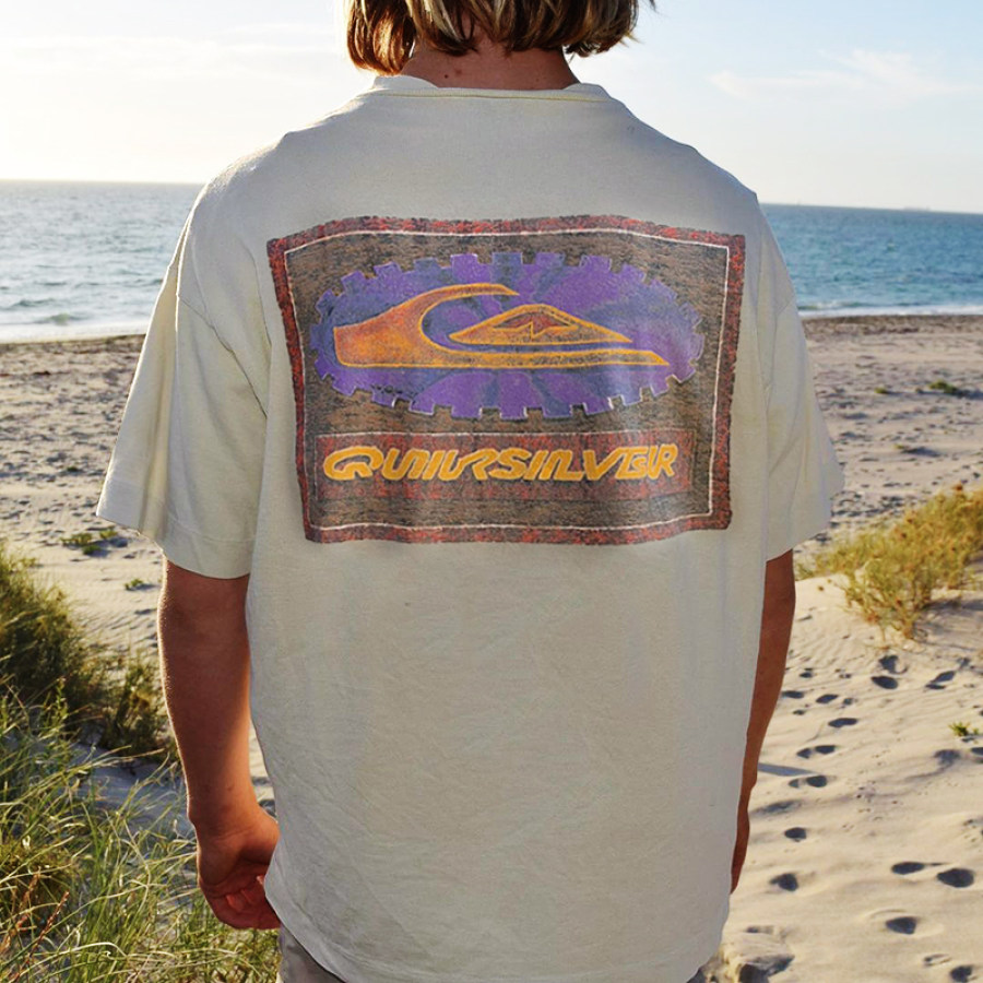 

Oversized Retro Casual Print Surf T-Shirt
