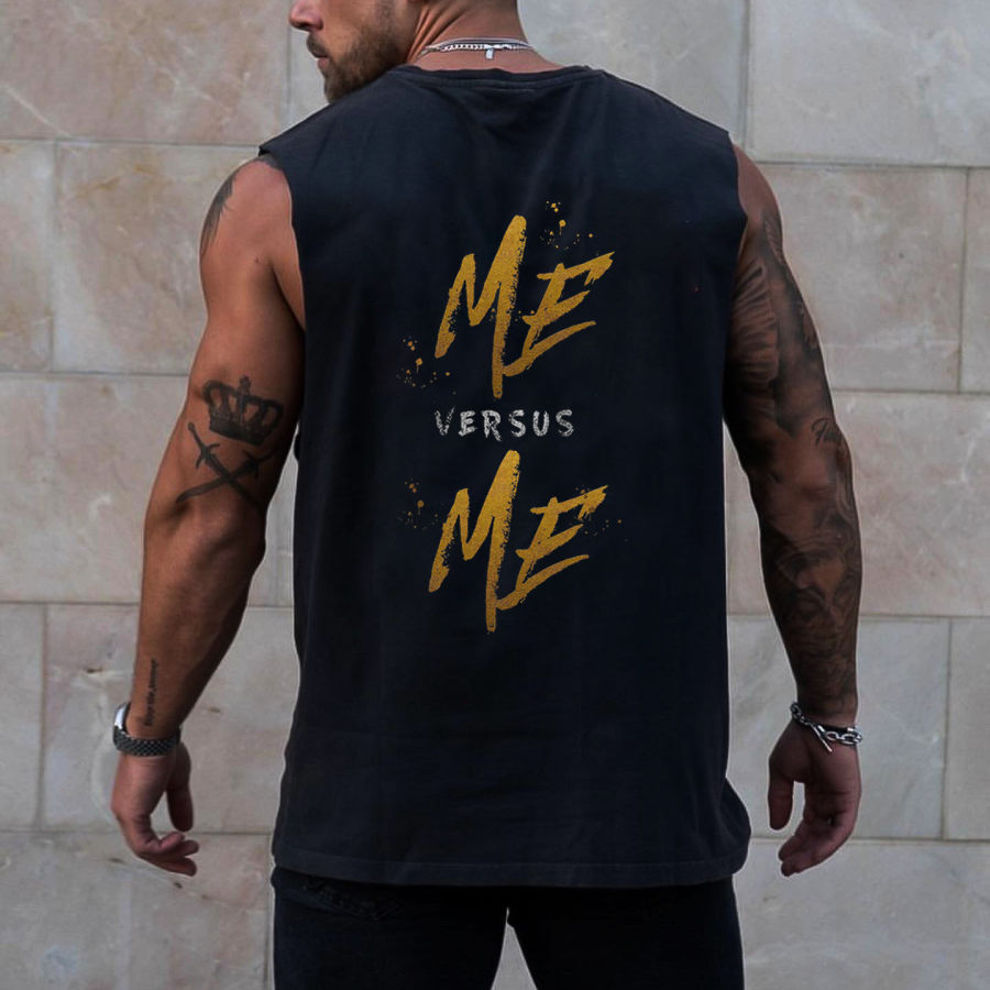 

Me Versus Me Print Sleeveless T-shirt