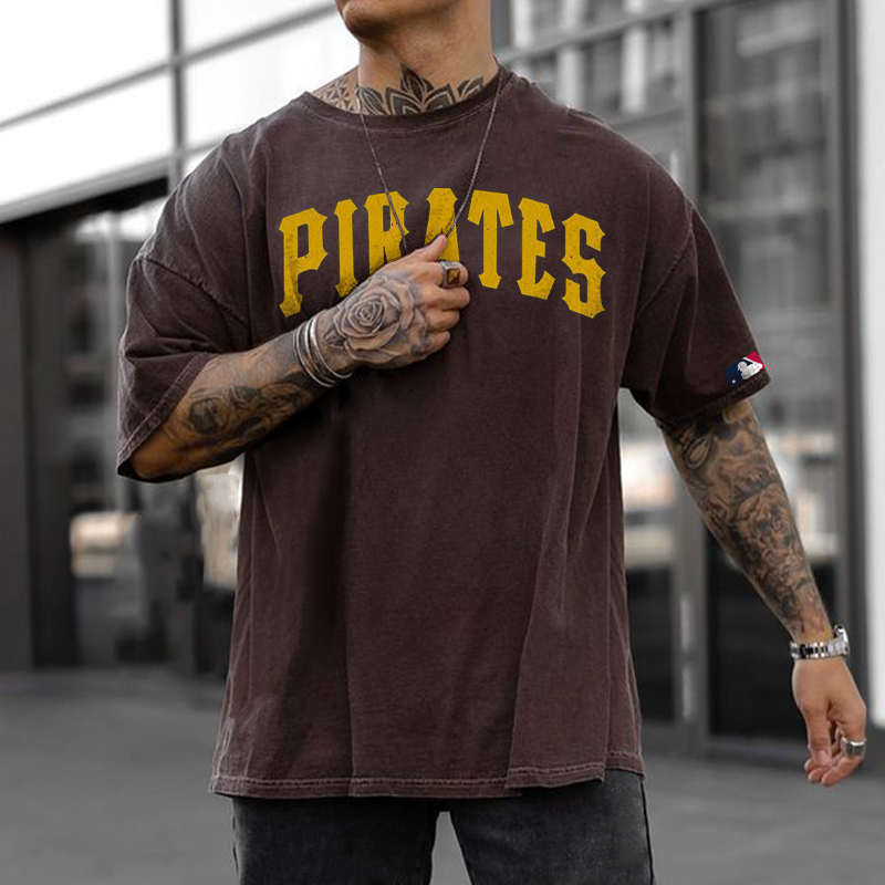 Oversized Pirates Print Cultural Chic T-shirt