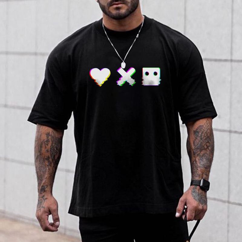 Men's Fashion Love Death And Chic Robot Print Short Sleeve T-shirt