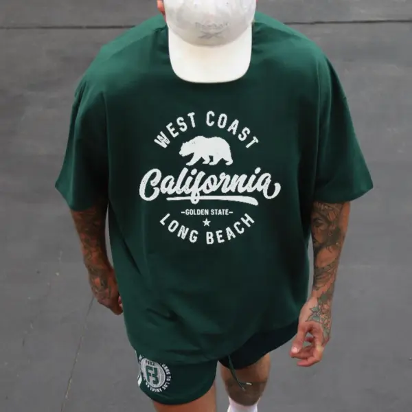 California Print Short Sleeve T-Shirt - Menilyshop.com 
