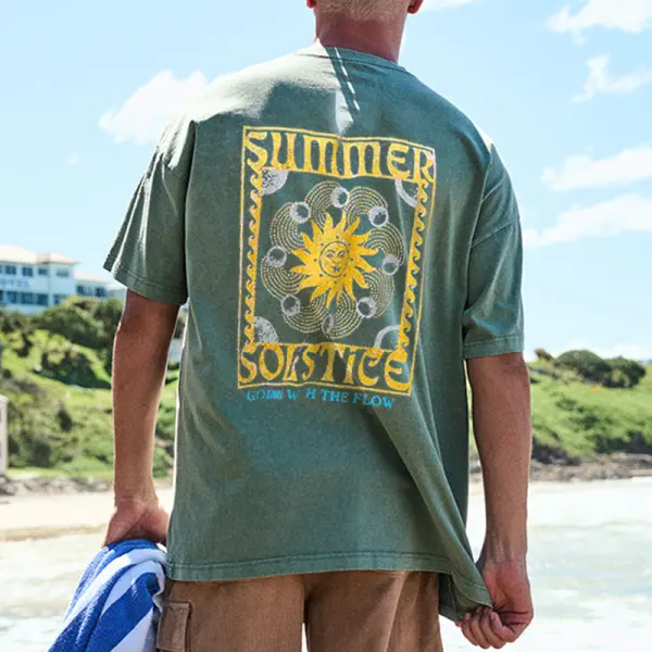 Vintage Surf Print T-shirt - Paleonice.com 