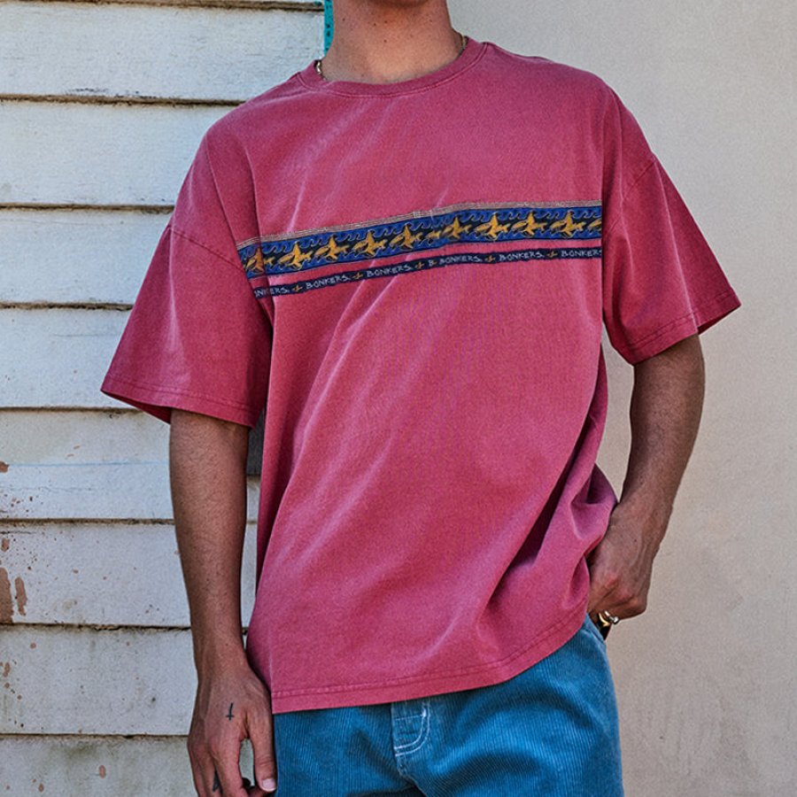 

Vintage Print Oversized Casual Surf T-Shirt