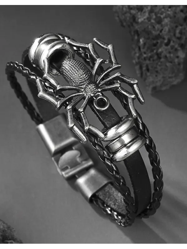 Spider Dark Leather Bracelet - Maxizero.chimpone.com 