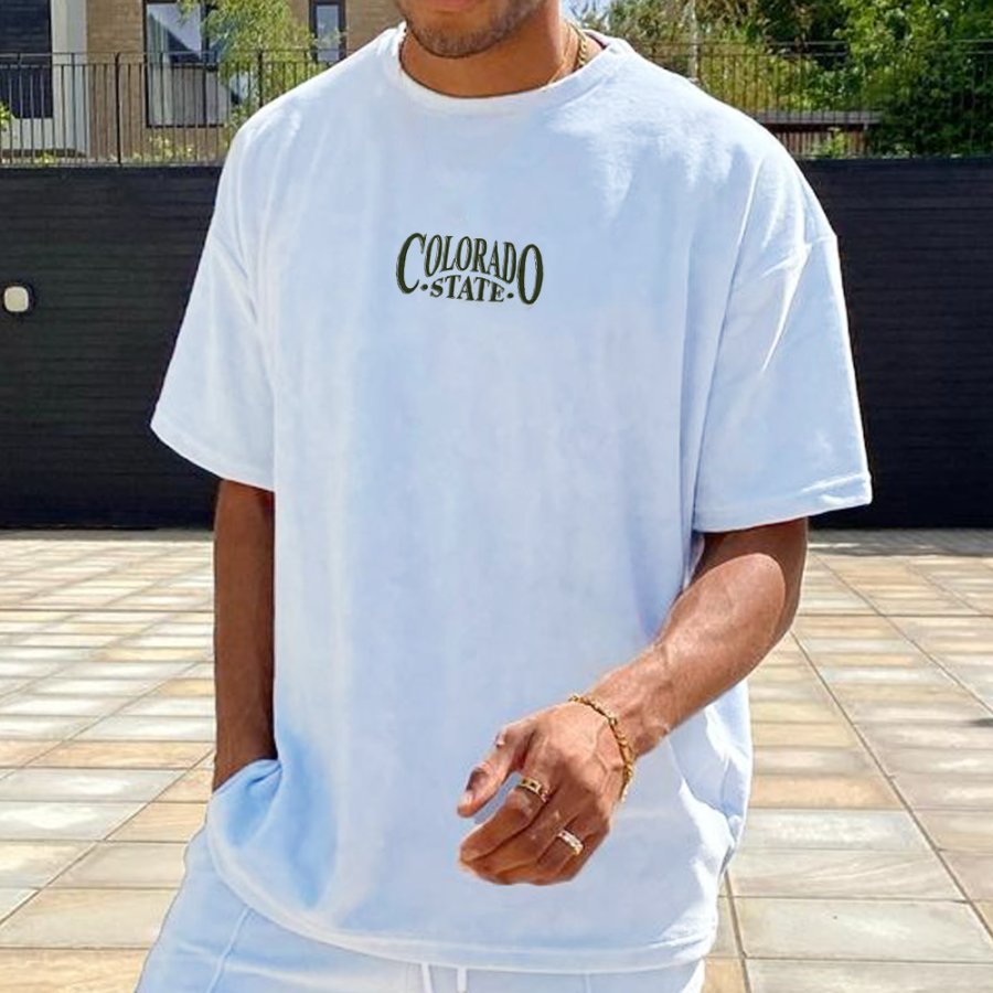 

Men's Colorado Print Oversized Vintage T-Shirt
