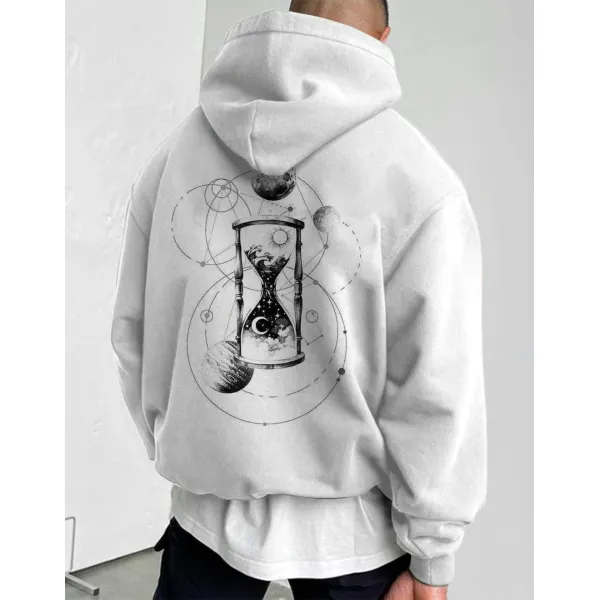 Cosmic Sun Moon Hourglass Art Illustration Hoodie - Paleonice.com 