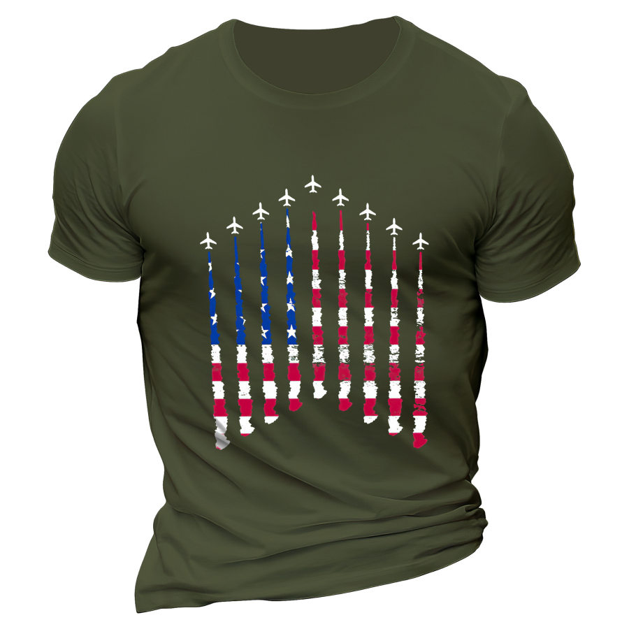 

Red White Blue Air Force Flyover Men's Cotton Print T-shirt