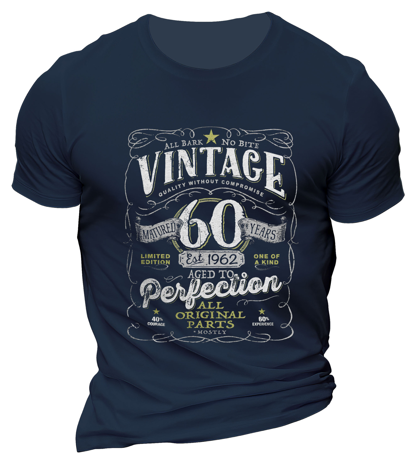 Vintage 60th Birthday Aged Chic To Perfection Men's Cotton Printed T-shirt