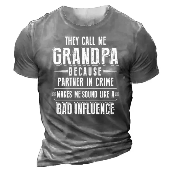 Grandapa Men's Cotton Short Sleeve Crew Neck Tee - Mosaicnew.com 