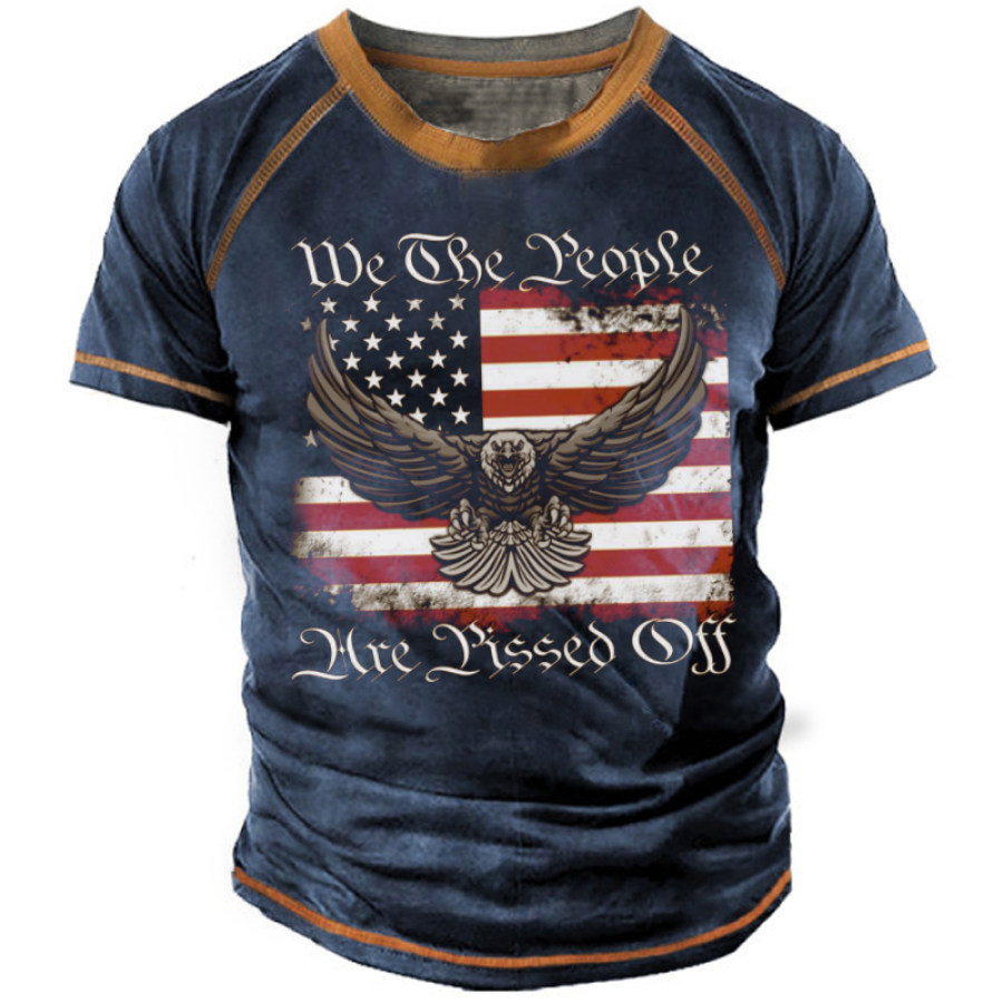 

We The People Are Piss Off Men's Vintage Contrast Short Sleeve T-Shirt