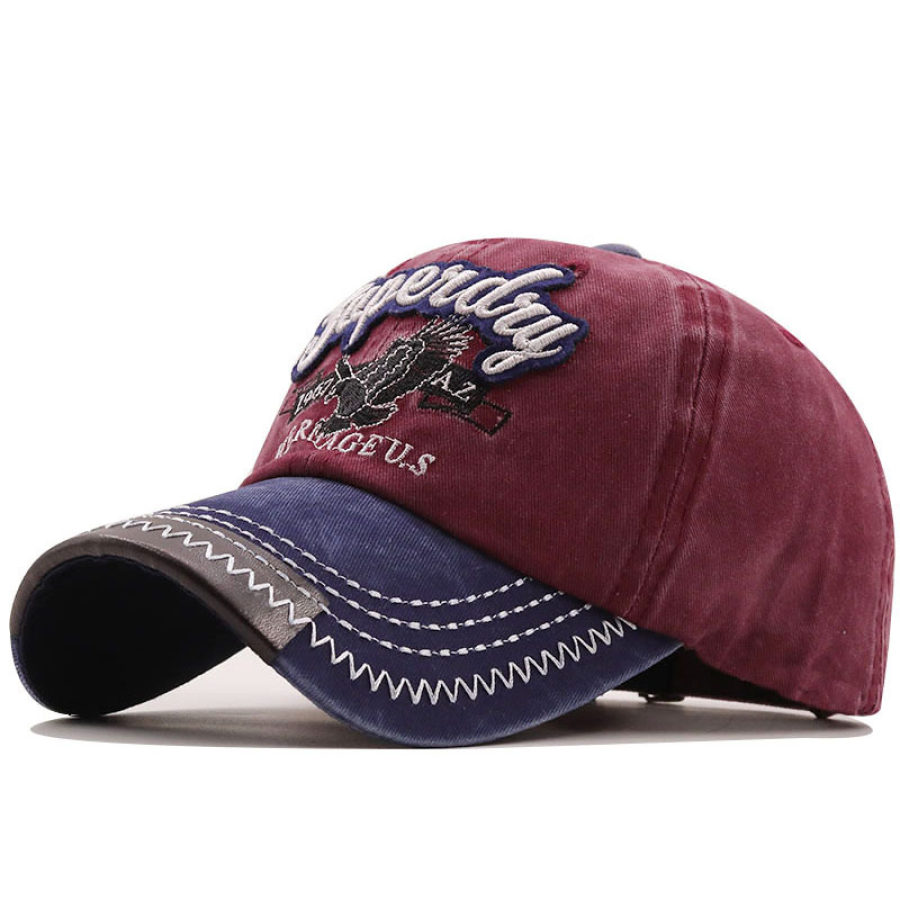 

Eagle Embroidered Printed Cotton Washed Distressed Baseball Cap Sunscreen Cap
