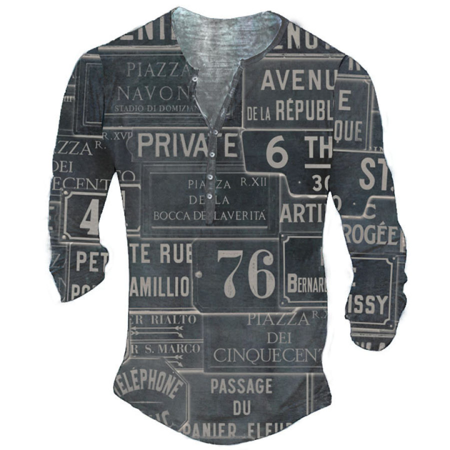 

Men's Outdoor Retro Tactical Henley Long Sleeve Shirt