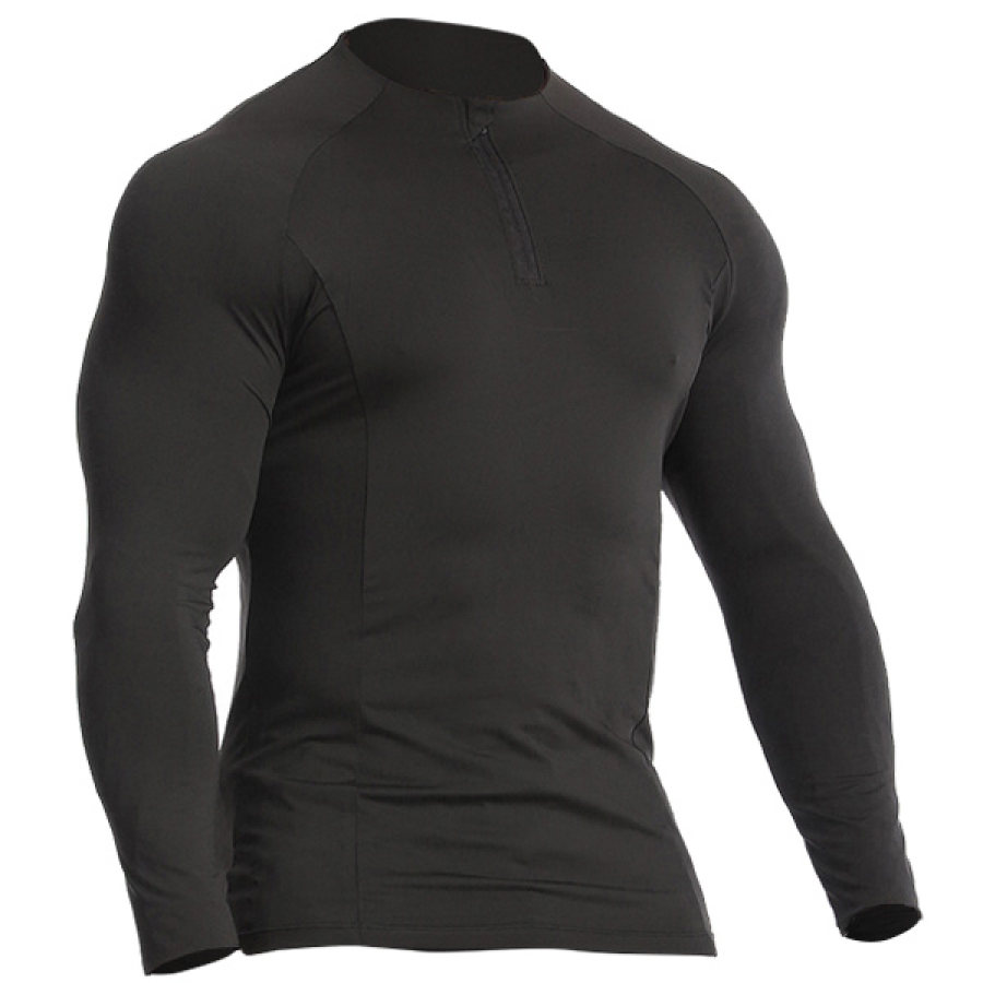 

Men's Outdoor Quick-drying Sweaty Running Sports 1/4 Zip T-shirt