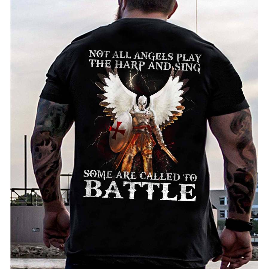 

Men's Outdoor Not All Angels Play The Harp And Sing Print Cotton T-Shirt