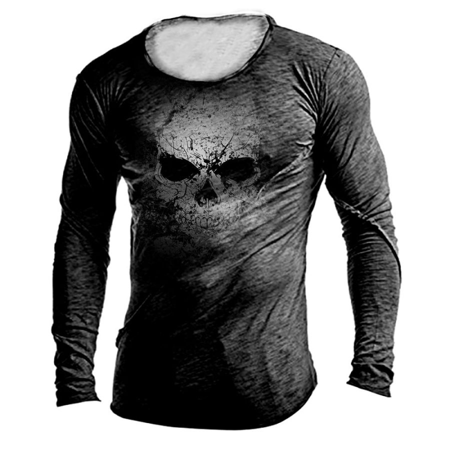 

Men's Outdoor Skull Print Long Sleeve Top
