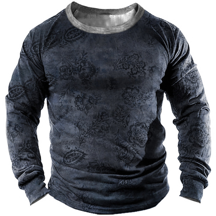 

Men's Outdoor Vintage Floral Print Sweatshirt