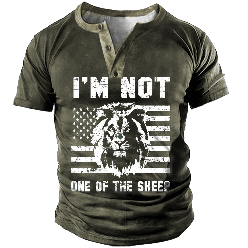I'm Not One Of Chic The Sheep Men's Outdoor Tactical Henley T-shirt