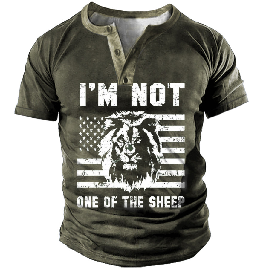 I'm Not One Of The Sheep Men's Outdoor Tactical Henley T-Shirt