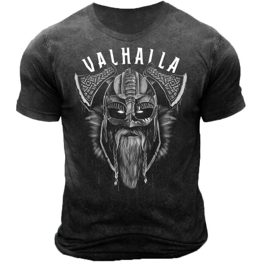 

Men's Vintage Valhalla Print T-Shirt