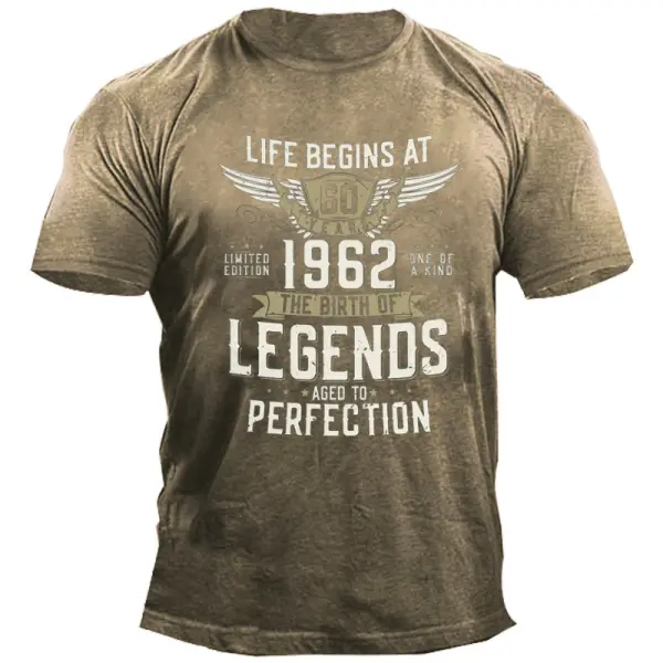 Life Begins At 1962 Legends Aged To Perfection Men's Cotton Print T-shirt - Blaroken.com 