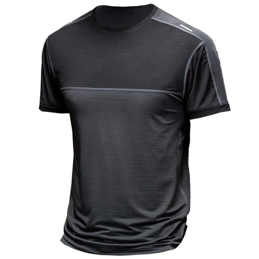 

Men's Outdoor Sports Colorblock Round Neck Short Sleeve T-Shirt